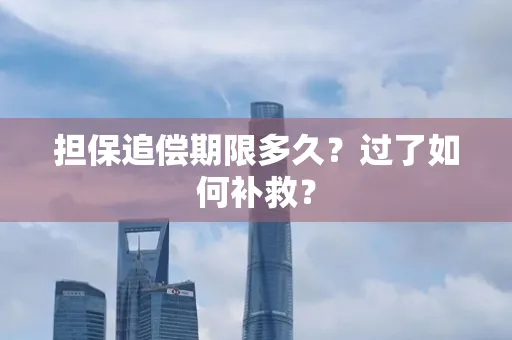 常州担保追偿期限多久?过了如何补救?